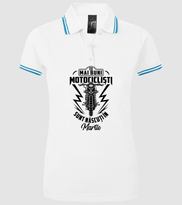 Cei mai buni motocicliști sunt născuți în Martie model alb pe tricou