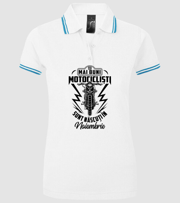 Cei mai buni motocicliști sunt născuți în Noiembrie model alb pe tricou