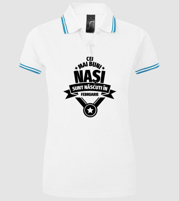 Cei mai buni nași sunt născuți în februarie. model alb pe tricou