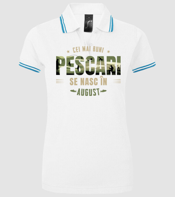 Cei mai buni pescari se nasc în august model alb pe tricou