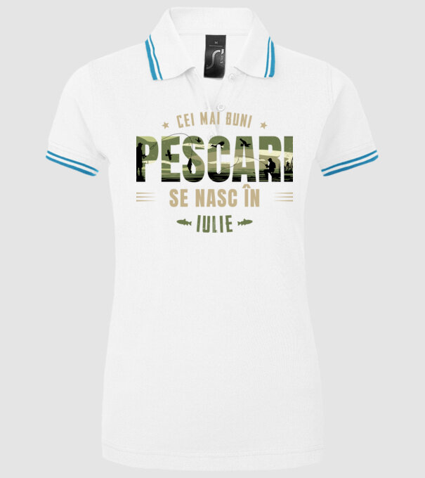 Cei mai buni pescari se nasc în iulie model alb pe tricou
