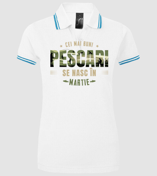 Cei mai buni pescari se nasc în martie model alb pe tricou