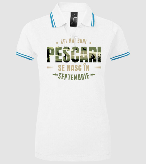 Cei mai buni pescari se nasc în septembrie model alb pe tricou