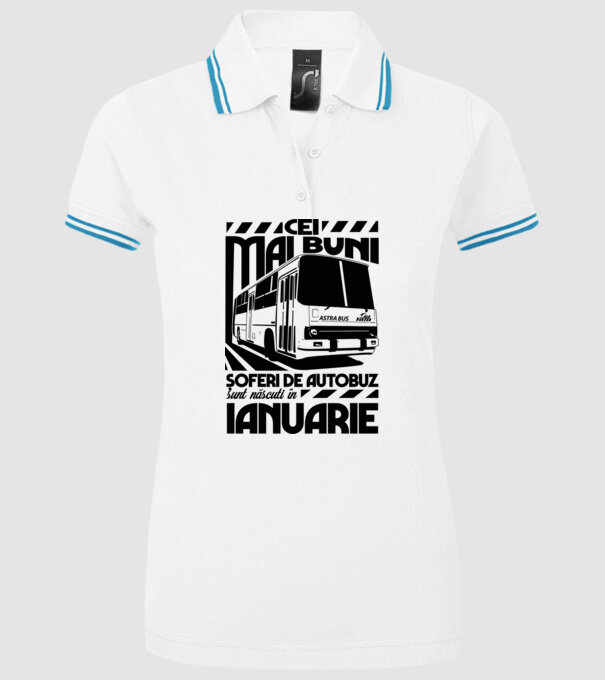 Cei mai buni șoferi de autobuz sunt născuți în Ianuarie model alb pe tricou