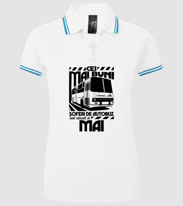 Cei mai buni șoferi de autobuz sunt născuți în Mai model alb pe tricou