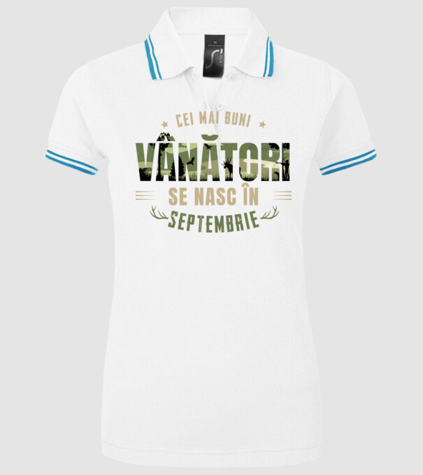 Cei mai buni vânători se nasc în septembrie model alb pe tricou