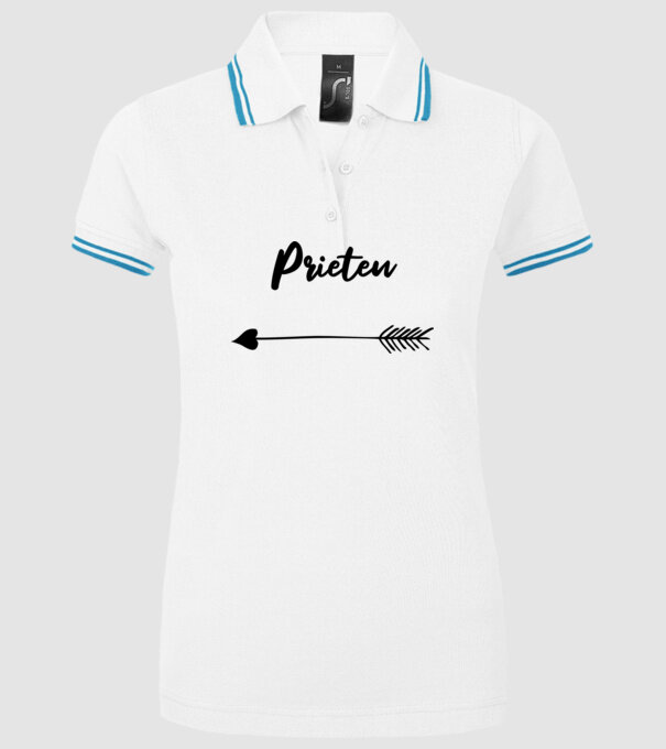 prieten model alb pe tricou