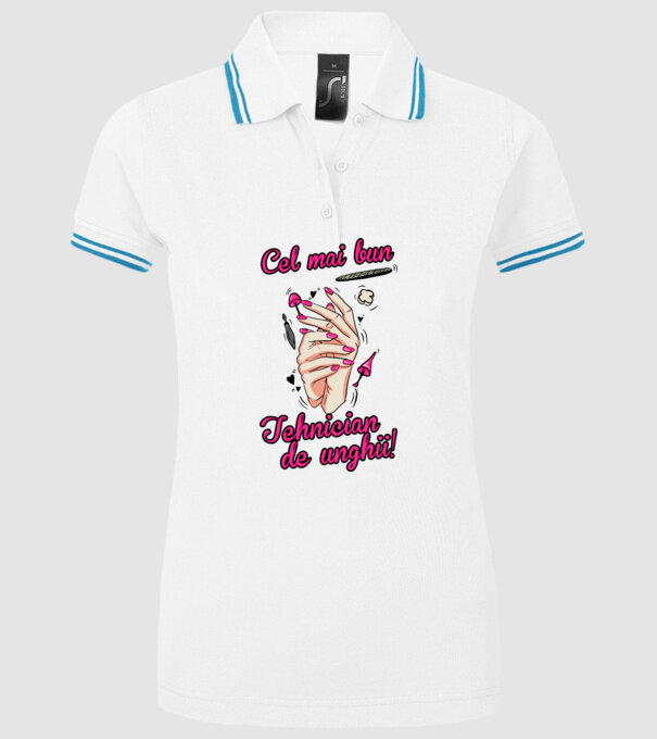 Cel mai bun tehnician de unghii model alb pe tricou