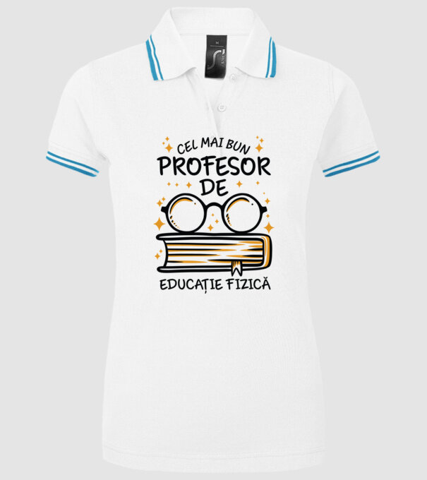 Cel mai profesor educație fizică model alb pe tricou