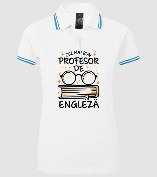 Cel mai profesor engleză model alb pe tricou
