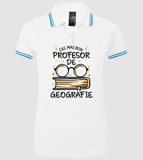 Cel mai profesor geografie model alb pe tricou