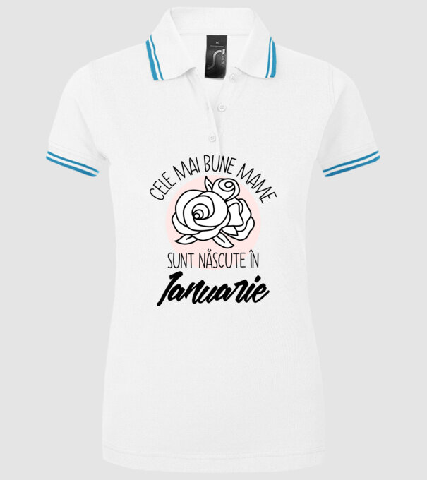 Cele mai bune mame sunt născute în Ianuarie model alb pe tricou