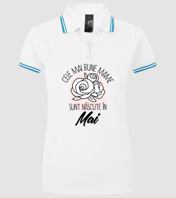 Cele mai bune mame sunt născute în Mai model alb pe tricou