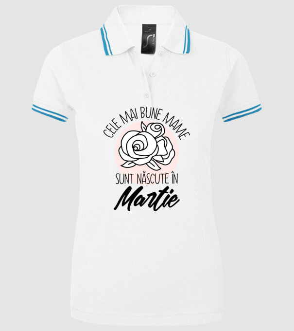 Cele mai bune mame sunt născute în Martie model alb pe tricou