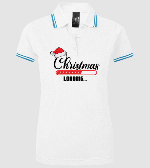 Christmas is loading model alb pe tricou