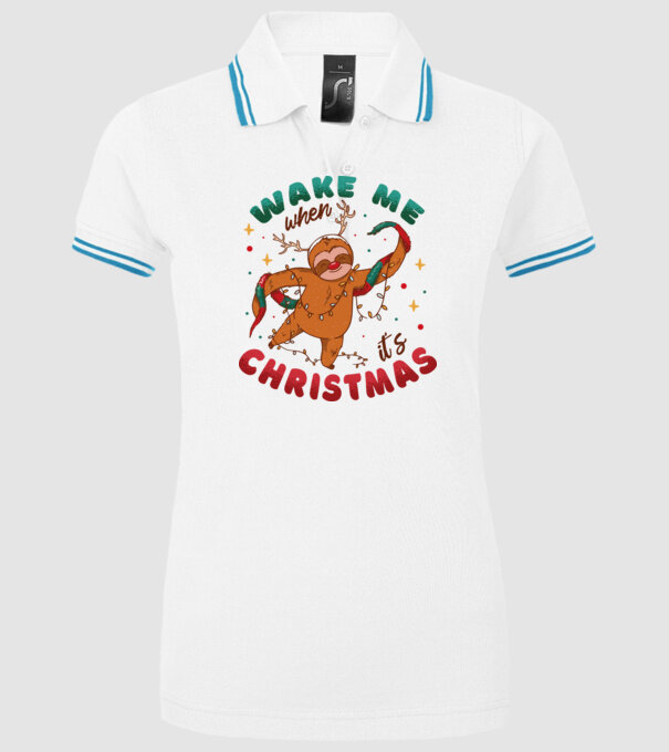 Christmas Sloth model alb pe tricou