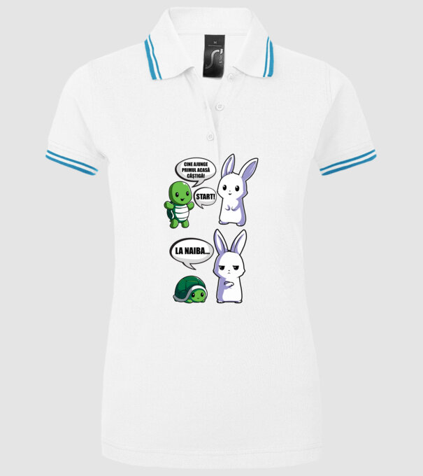 cine ajunge primul acasă câștigă! - start! - la naiba... model alb pe tricou