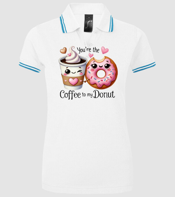 Coffee to my Donut model alb pe tricou