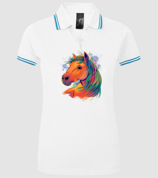 Colorful Horse model alb pe tricou