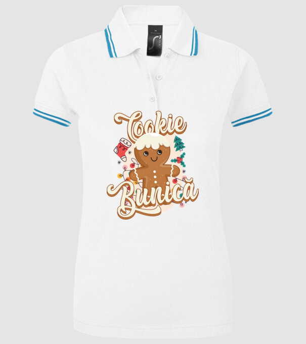 Cookie bunică model alb pe tricou
