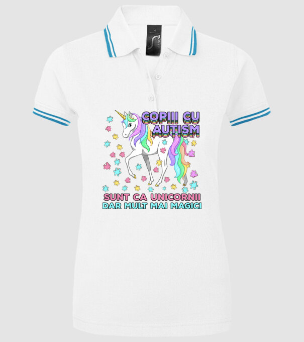 Copiii cu autism sunt ca unicornii, dar mult mai magici model alb pe tricou