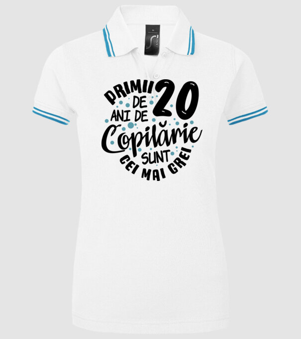 Copilărie 20 de ani model alb pe tricou