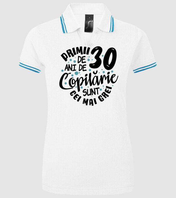 Copilărie 30 de ani model alb pe tricou