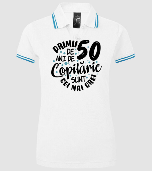 Copilărie 50 de ani model alb pe tricou
