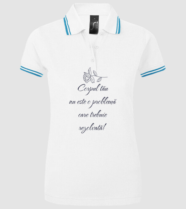 corpul tău nu este o problemă care trebuie rezolvată! model alb pe tricou