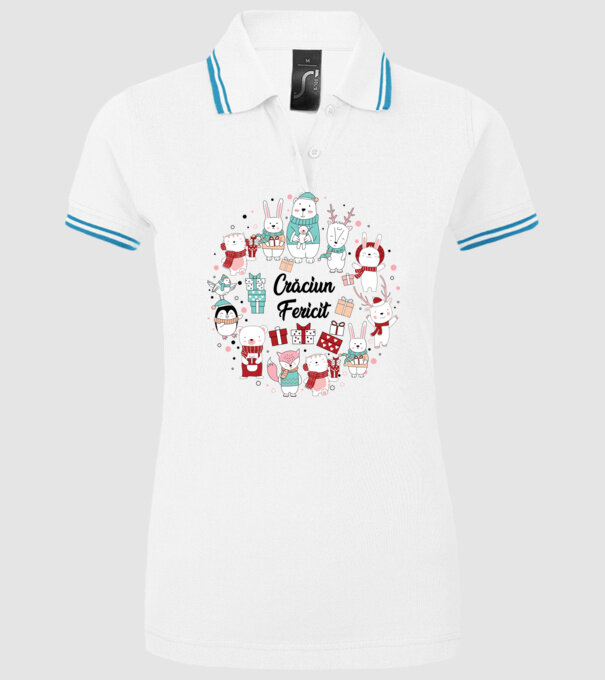 Crăciun Fericit model alb pe tricou