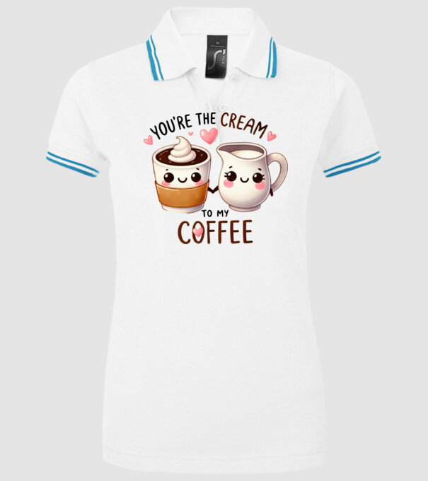 Cream to my Coffee model alb pe tricou