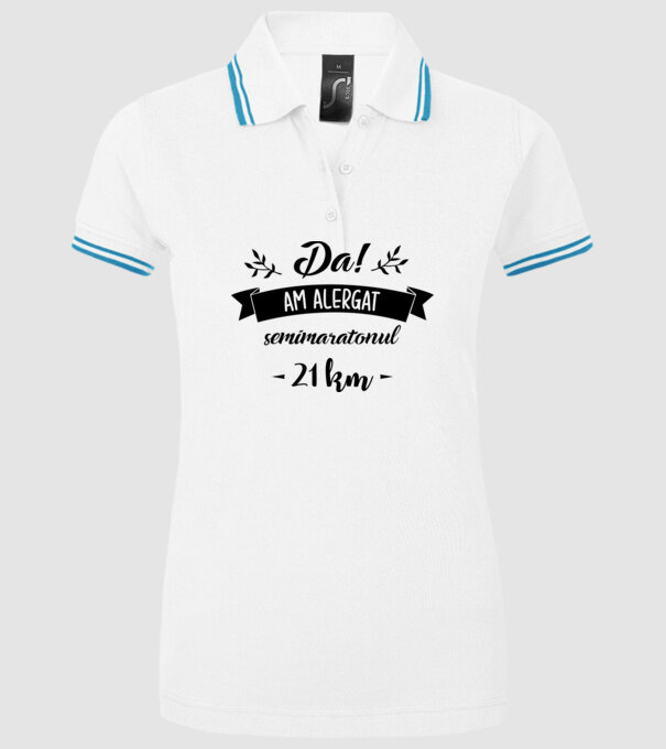 Da, am alergat semimaratonul - 21 km model alb pe tricou