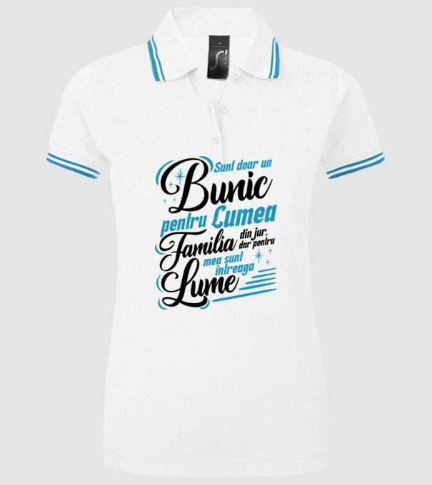 Sunt doar un bunic pentru lumea din jur, dar pentru familia mea sunt întreaga lume! model alb pe tricou