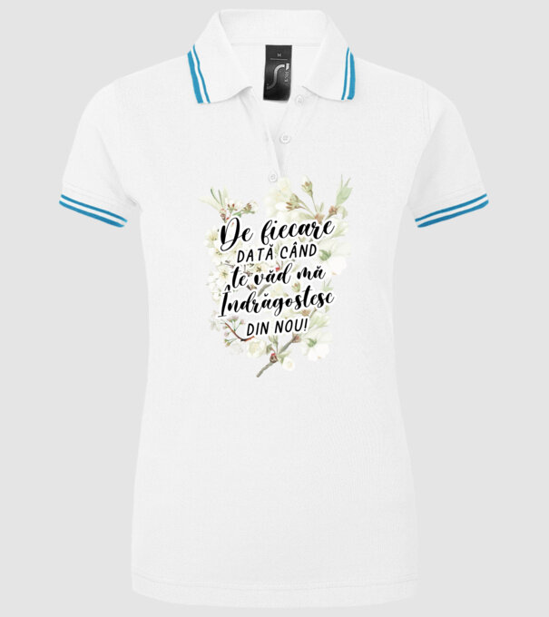 De fiecare dată când te văd mă îndrăgostesc din nou model alb pe tricou