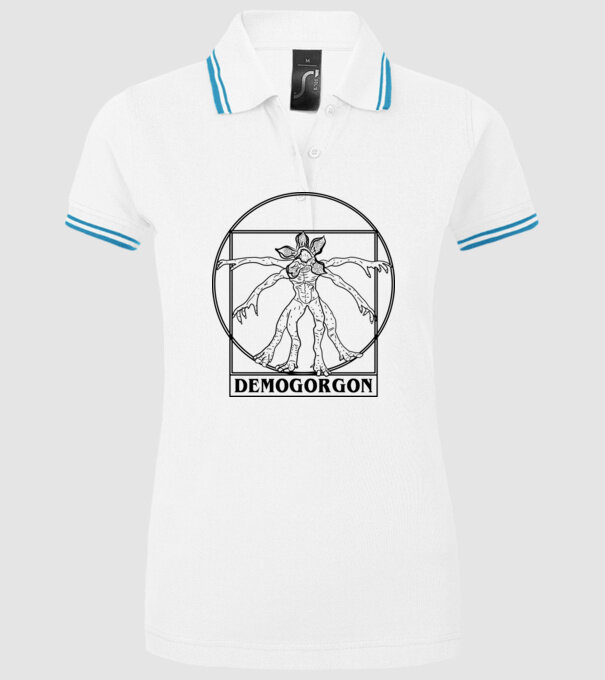 demogorgon da vinci model alb pe tricou