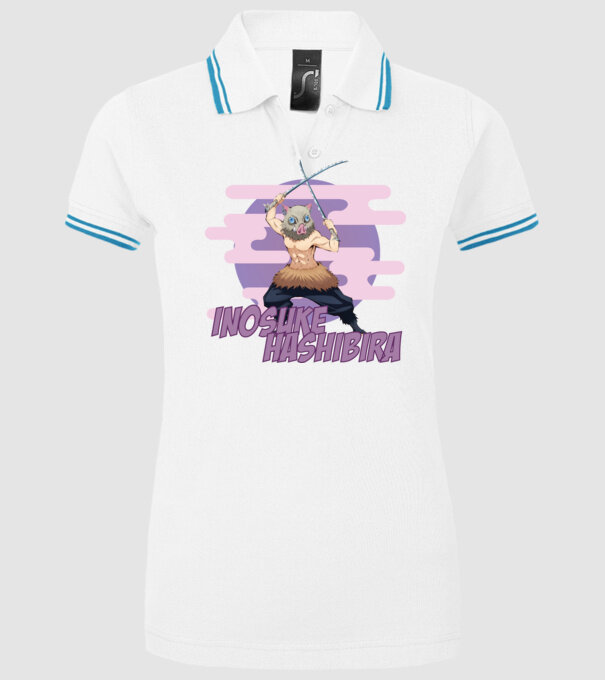Demon Slayer Inosuke model alb pe tricou