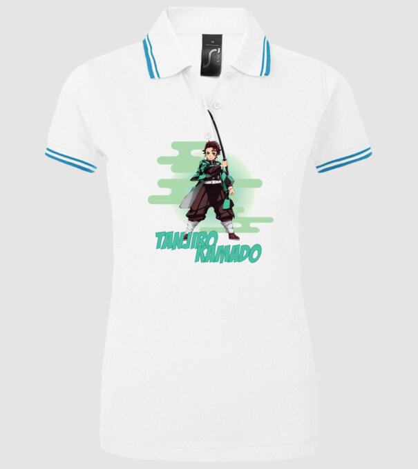 Demon Slayer Tanjiro model alb pe tricou