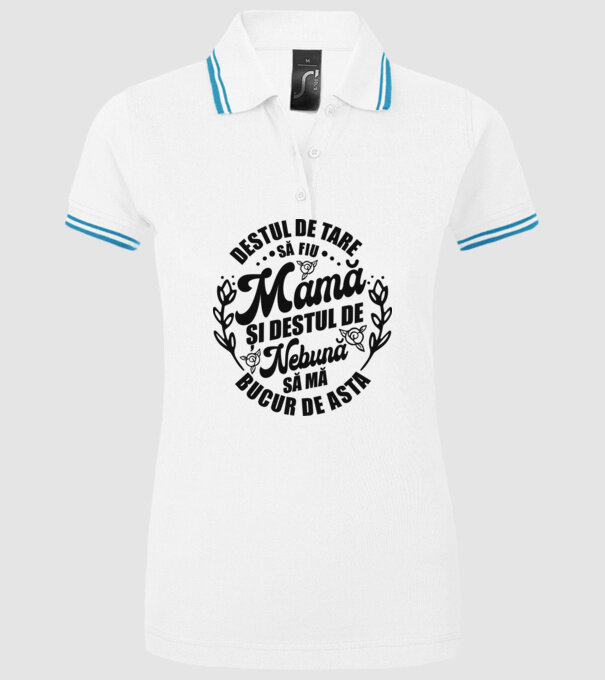 Destul de tare să fiu mamă și destul de nebună să mă bucur de asta model alb pe tricou