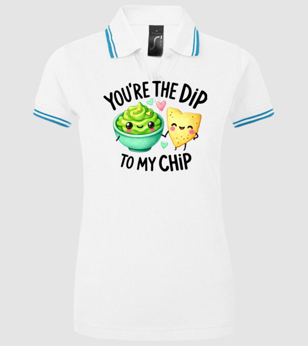 Dip to my Chip model alb pe tricou