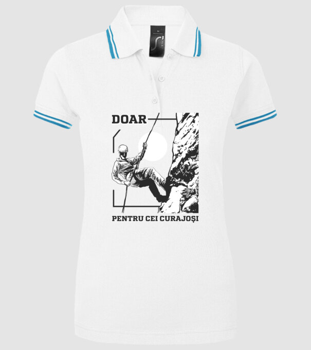 Doar pentru cei curajoși model alb pe tricou