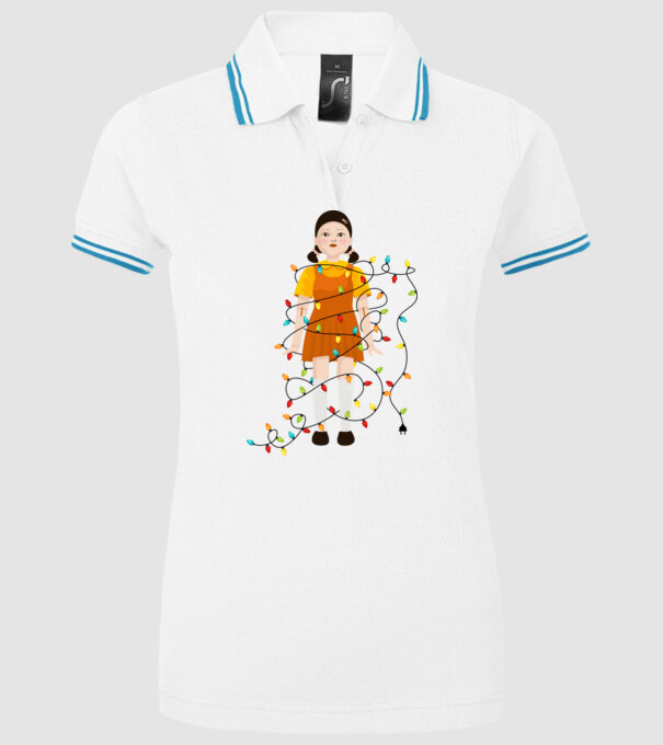 doll squid game model alb pe tricou