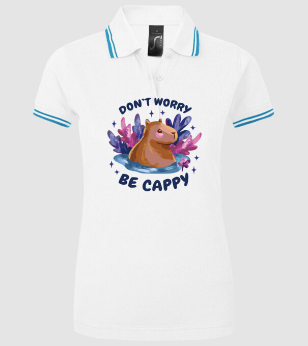 Don't worry be Cappy - capibară model alb pe tricou