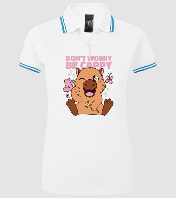 Don't worry be cappy - capibară model alb pe tricou