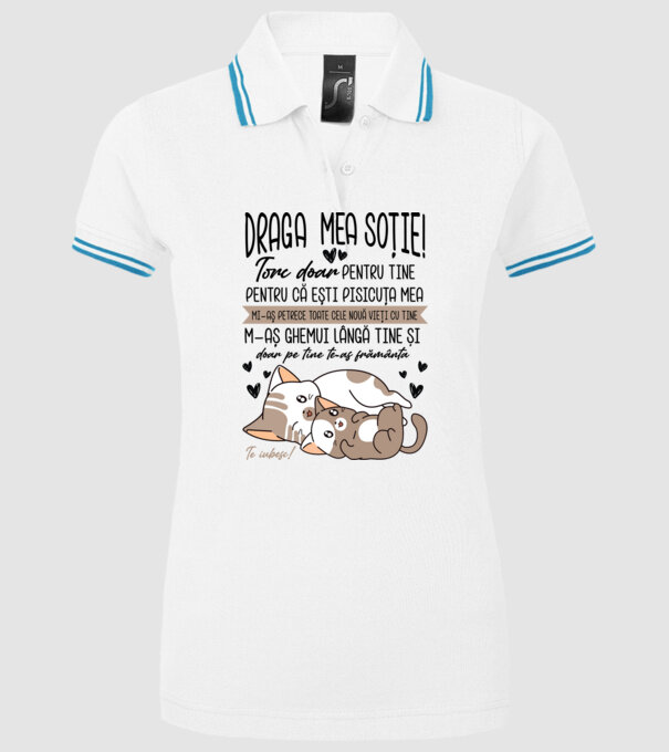 Draga mea soție model alb pe tricou