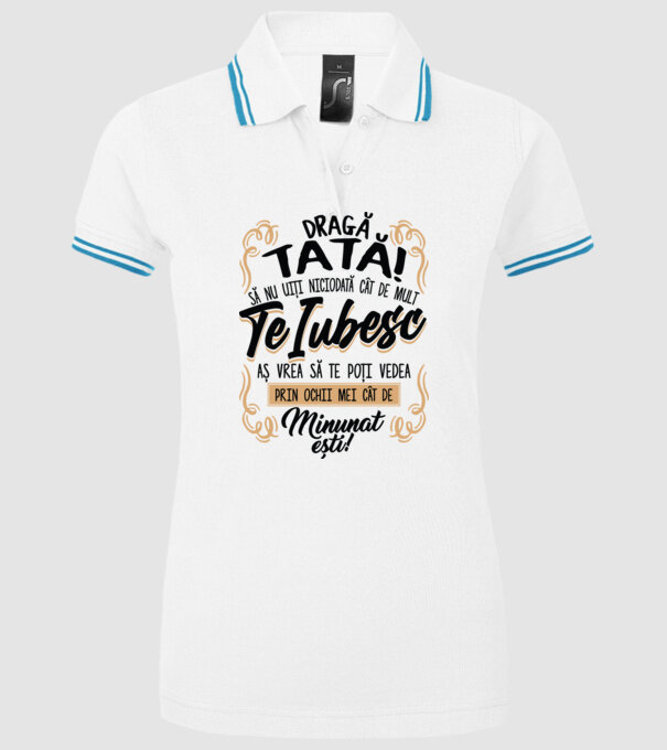 Dragă meu tată model alb pe tricou