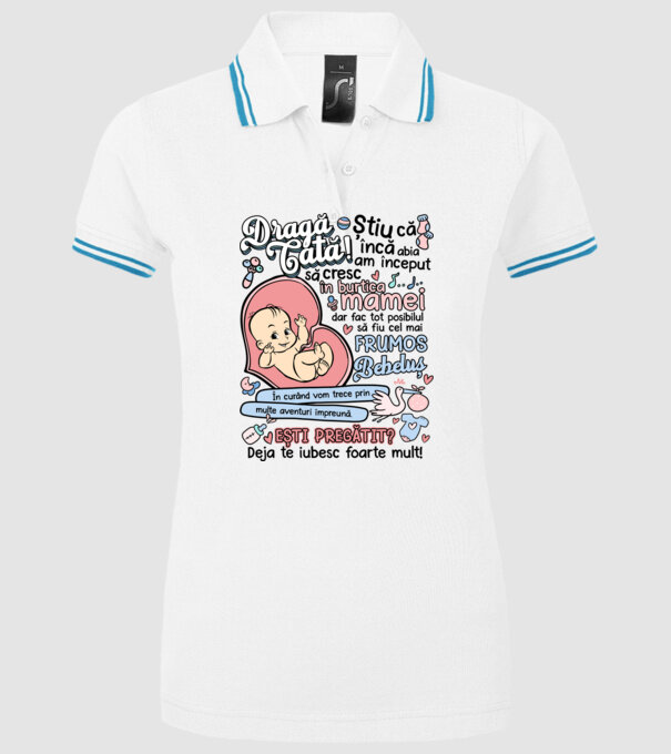 Dragă tată model alb pe tricou