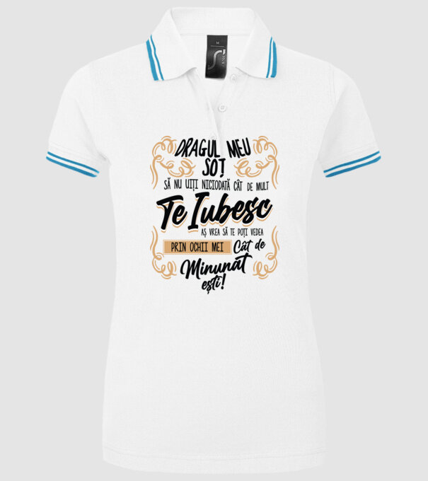 Dragul Mea soț model alb pe tricou