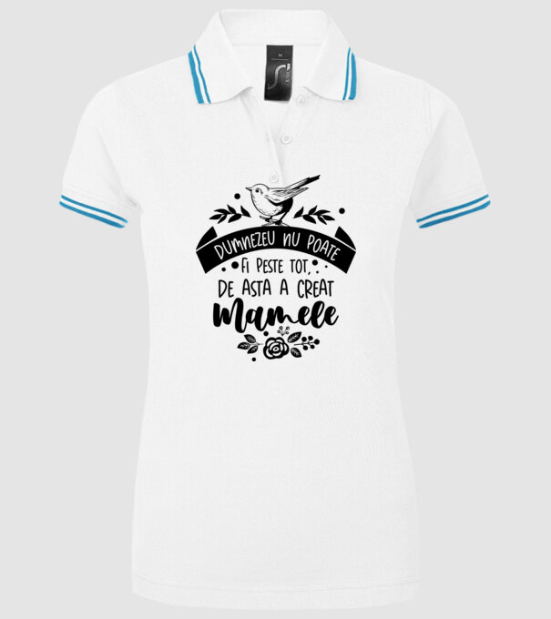 Dumnezeu nu poate fi peste tot model alb pe tricou