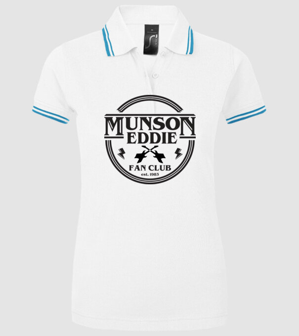 eddie munson fan club est 1983 model alb pe tricou