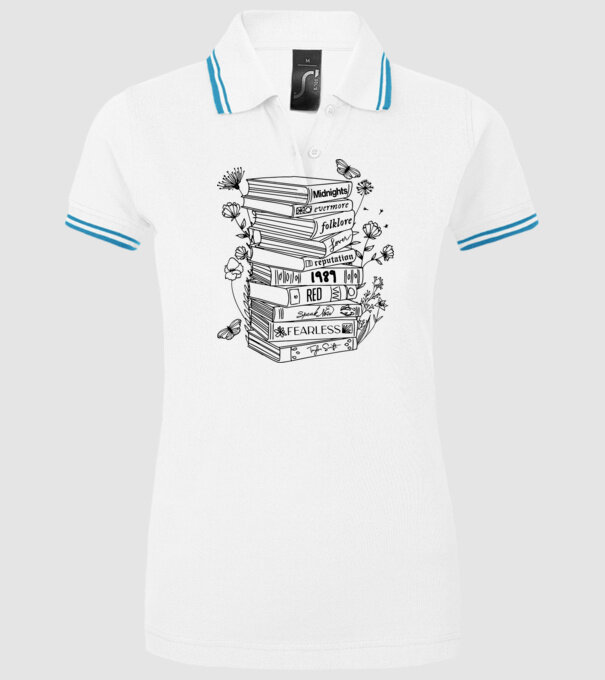 Eras tour books model alb pe tricou